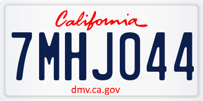 CA license plate 7MHJ044