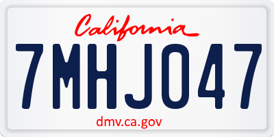 CA license plate 7MHJ047