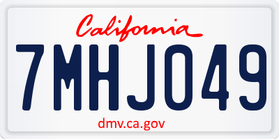 CA license plate 7MHJ049