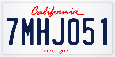 CA license plate 7MHJ051