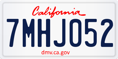 CA license plate 7MHJ052