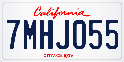CA license plate 7MHJ055