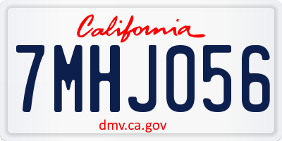 CA license plate 7MHJ056