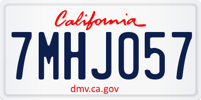 CA license plate 7MHJ057