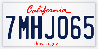 CA license plate 7MHJ065
