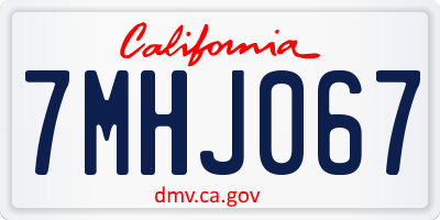 CA license plate 7MHJ067