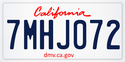 CA license plate 7MHJ072