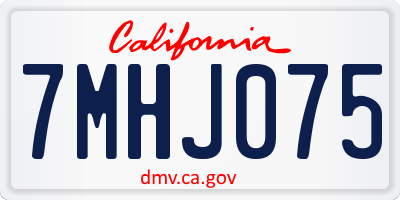 CA license plate 7MHJ075