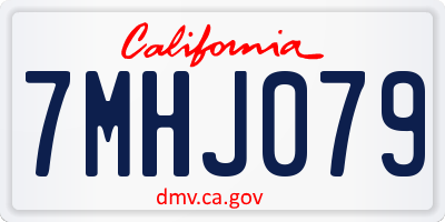 CA license plate 7MHJ079