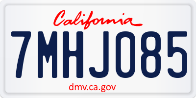 CA license plate 7MHJ085