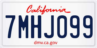 CA license plate 7MHJ099