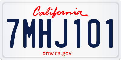 CA license plate 7MHJ101