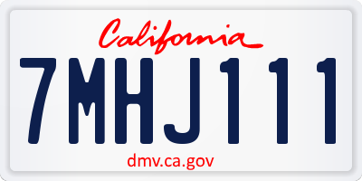 CA license plate 7MHJ111