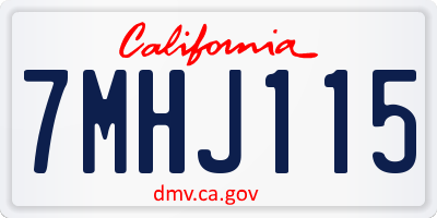 CA license plate 7MHJ115