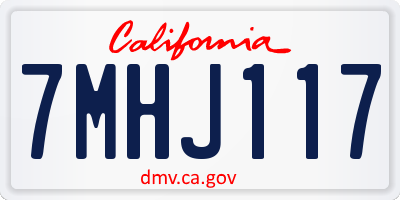 CA license plate 7MHJ117