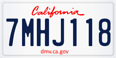 CA license plate 7MHJ118