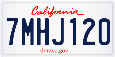 CA license plate 7MHJ120
