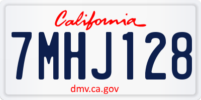 CA license plate 7MHJ128