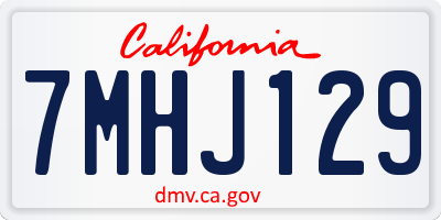 CA license plate 7MHJ129