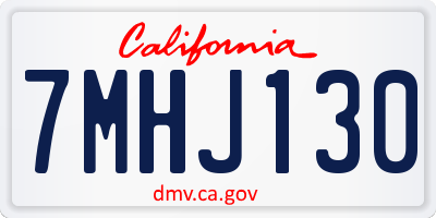 CA license plate 7MHJ130