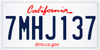CA license plate 7MHJ137