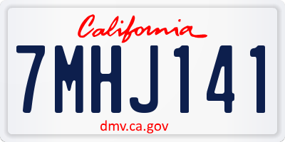 CA license plate 7MHJ141