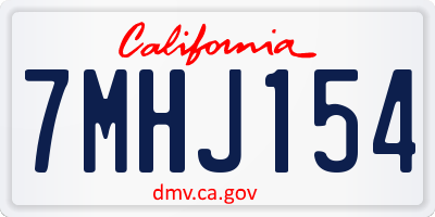 CA license plate 7MHJ154