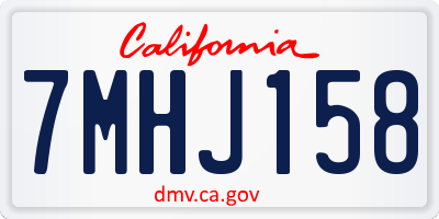 CA license plate 7MHJ158
