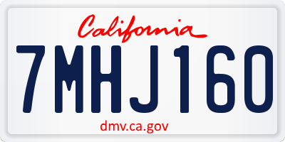 CA license plate 7MHJ160