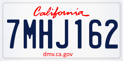 CA license plate 7MHJ162