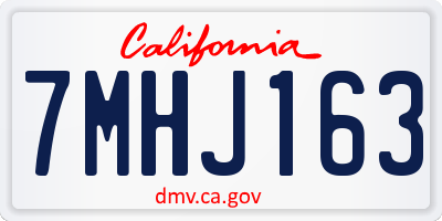 CA license plate 7MHJ163