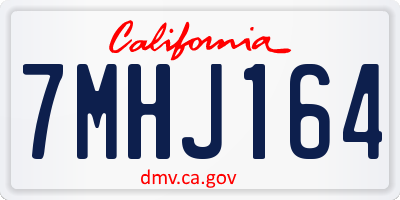 CA license plate 7MHJ164