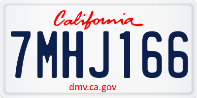 CA license plate 7MHJ166
