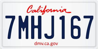 CA license plate 7MHJ167