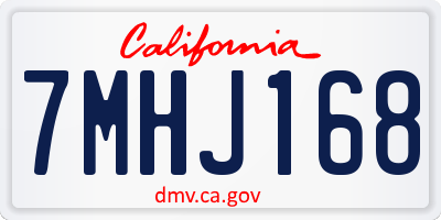 CA license plate 7MHJ168