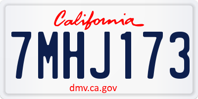 CA license plate 7MHJ173