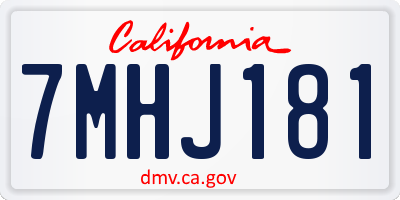 CA license plate 7MHJ181