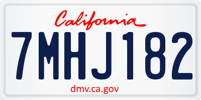 CA license plate 7MHJ182