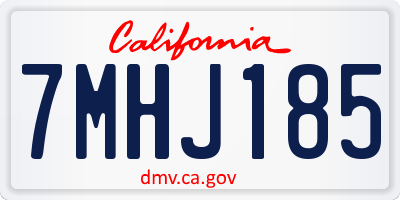 CA license plate 7MHJ185