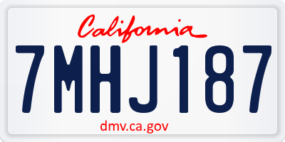 CA license plate 7MHJ187