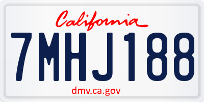 CA license plate 7MHJ188