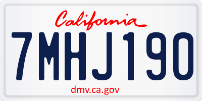 CA license plate 7MHJ190