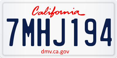 CA license plate 7MHJ194