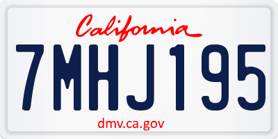 CA license plate 7MHJ195