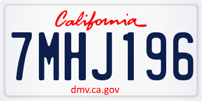 CA license plate 7MHJ196