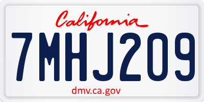 CA license plate 7MHJ209
