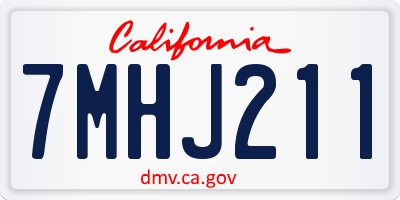 CA license plate 7MHJ211
