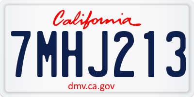 CA license plate 7MHJ213