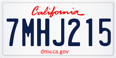 CA license plate 7MHJ215