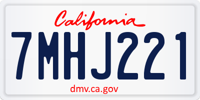 CA license plate 7MHJ221